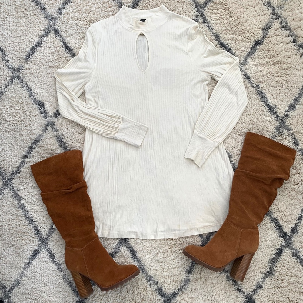 We The Free Women's Dress Long Sleeve Keyhole